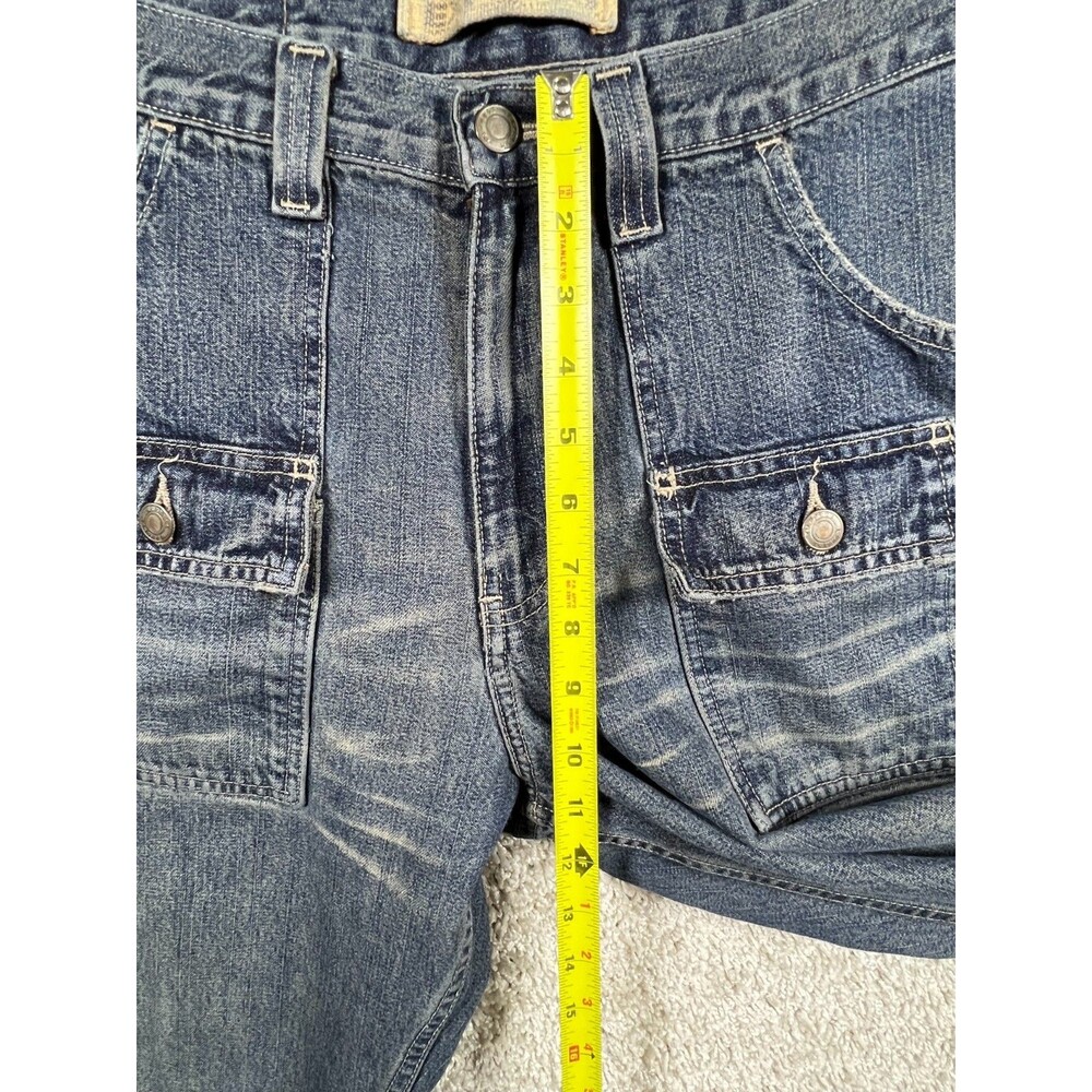 Express Precision Fit Men Jeans 34x32 Relaxed Straight Cargo Style Medium Wash D - Picture 3 of 10